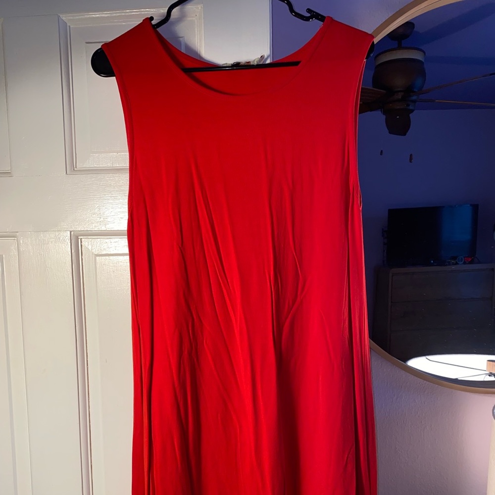 Red tank dress